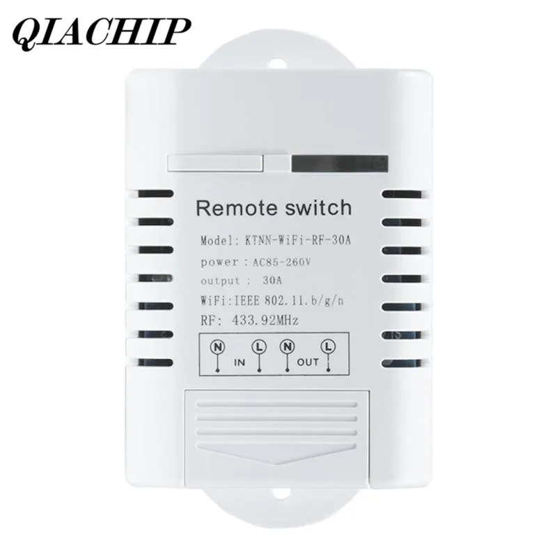 

QIACHIP WiFi Smart Switch Work With Amazon Alexa Google Home Timing Function 433MHz Water Pump Switch w/ APP Remote Control DS30