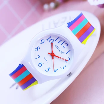 

2018 WILLIS summer new brand children students fashion quartz stripe watches kids soft waterproof sports men women wristwatches