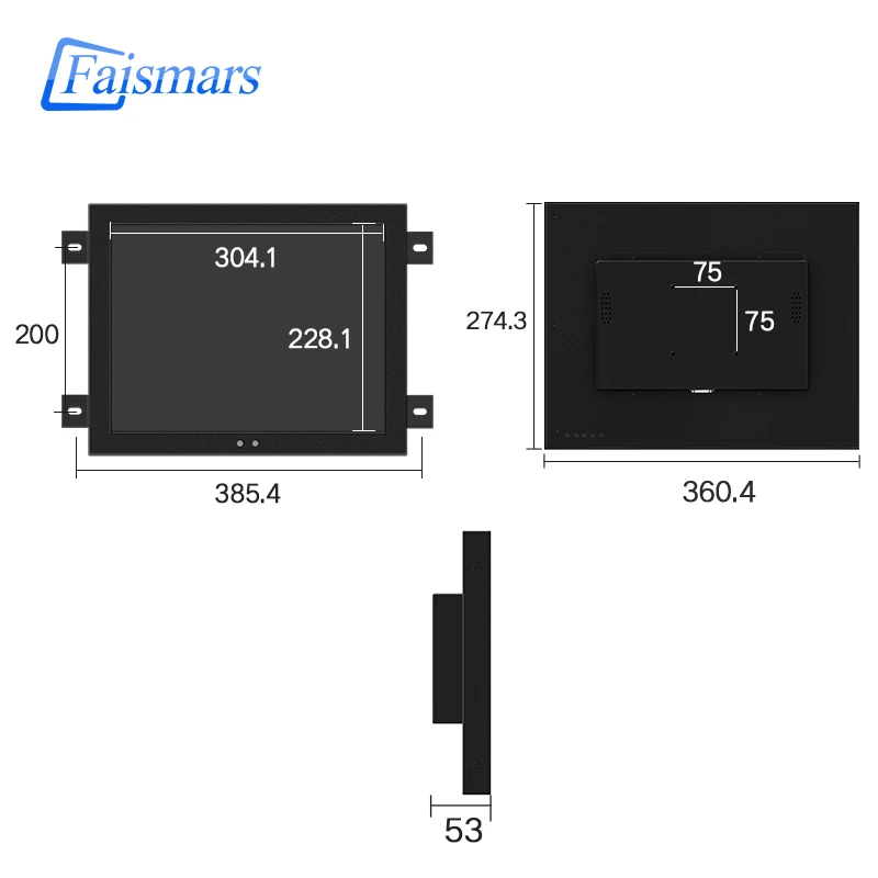 M150 EFR/Faismars 15 дюймовый встроенный резистивный сенсорный ЖК дисплей с портами HDMI/DVI
