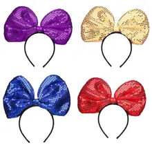 

JOCESTYLE Cute Girls Sequins Bowknot Hairband Glitter Hair Hoop Christmas Halloween Headdress Party Hair Accessories Gift