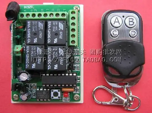 

Free Shipping! 1pc 433M 4-channel relay receiver board HCS301 Quad rolling code switch kit