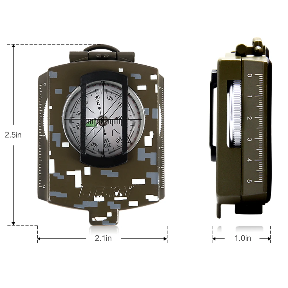Eyeskey Водонепроницаемый Карманный военный армейский металлический Прицельный компас Клинометр походный Военный компас для кемпинга