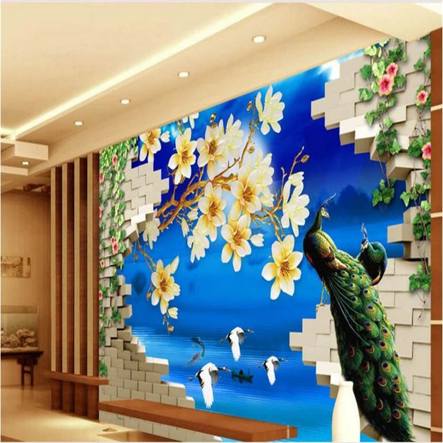 Beibehang Large Scale Custom Wallpaper Chinese Wind Wonderland Beibehang Large Scale Custom Wallpaper Chinese Wind Wonderland Flower Tv Wall Design Washable