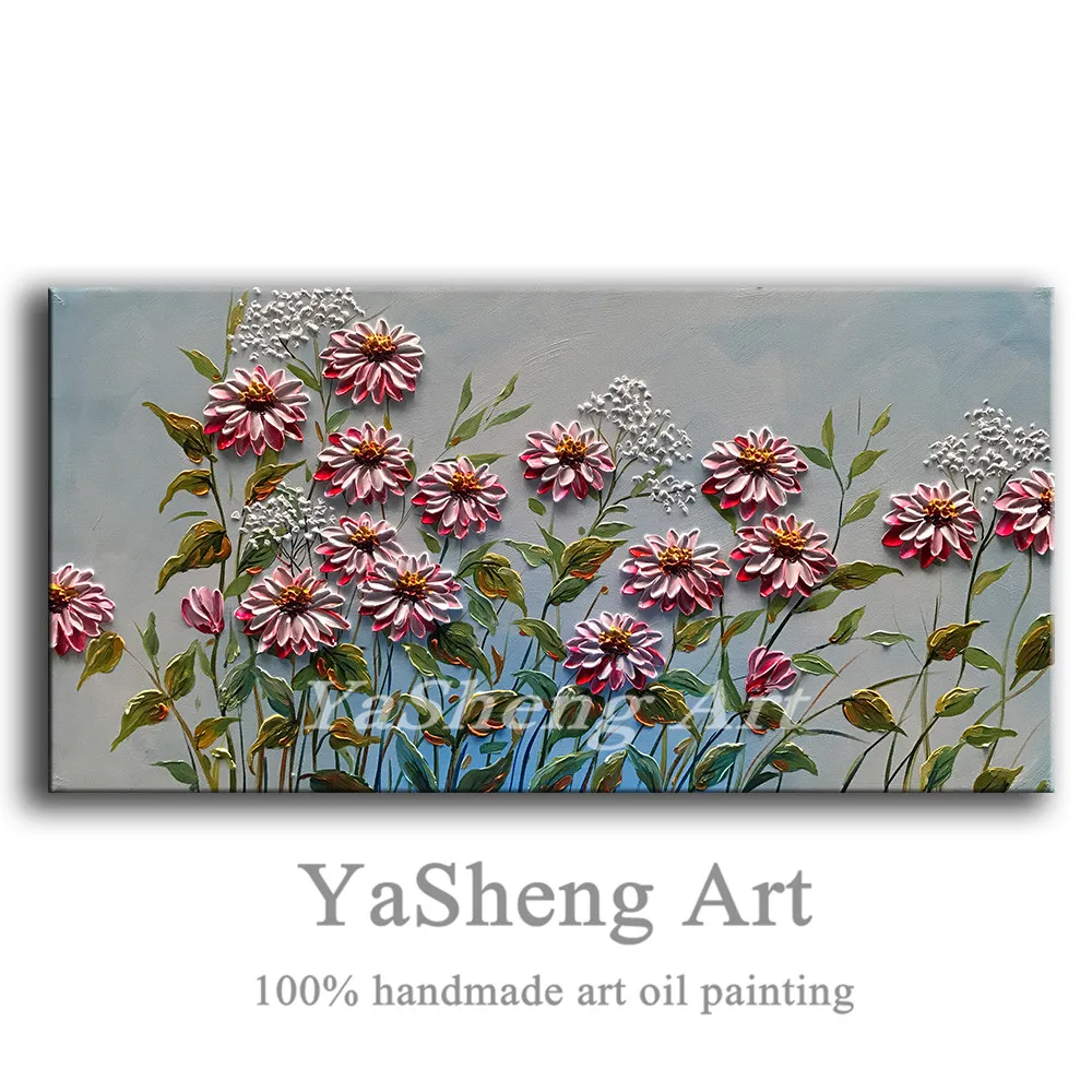 

100% Hand-painted Oil Painting on Canvas Palette knife Flowers Paintings Home living room Decor Wall Abstract Art Painting