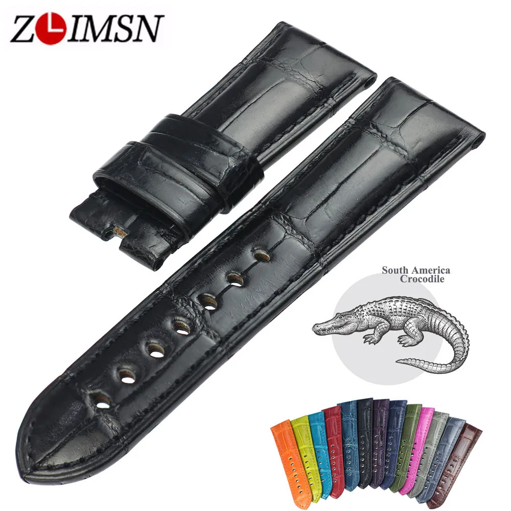 

ZLIMSN 13 Color Luxury Alligator Watch Band Panerai For Men's Women's Bracelet 12mm-26mm Suitable For Apple Watch 38mm-42mm