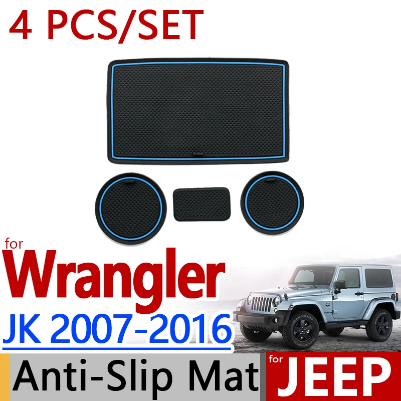 for JEEP Wrangler 2007 2016 JK Anti Slip Rubber Cup Cushion Door Mat