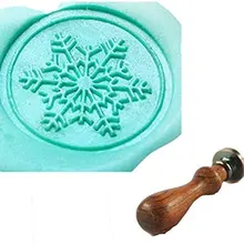 Винтаж пользовательские фантазии Рождество Снежинка персонализированные изображение буквы логотипа Ретро приглашение Воск печать штамп палисандр ручки комплект