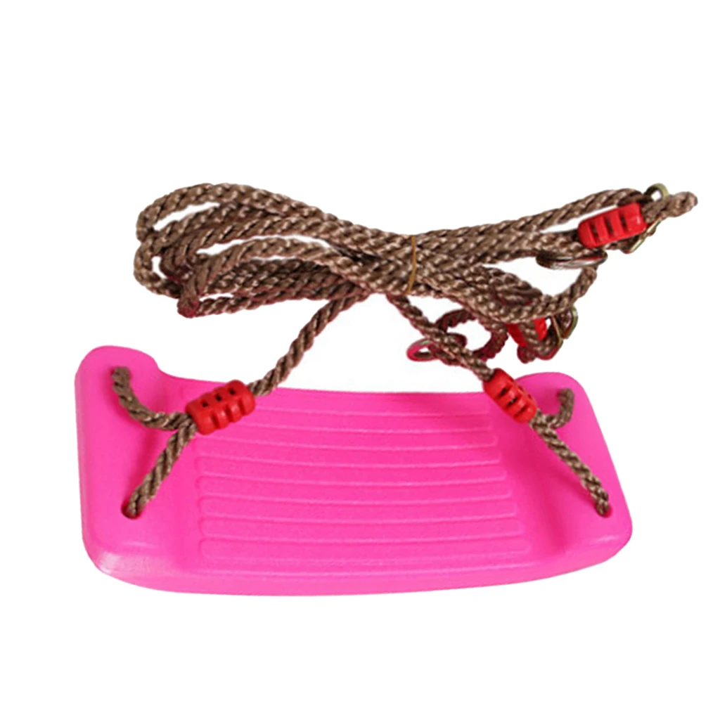 Outdoor Swing Set 4CM Thick Seat with Adjustable Ropes Playground Accessory for Kids Children Outdoor Play Toy - Pink