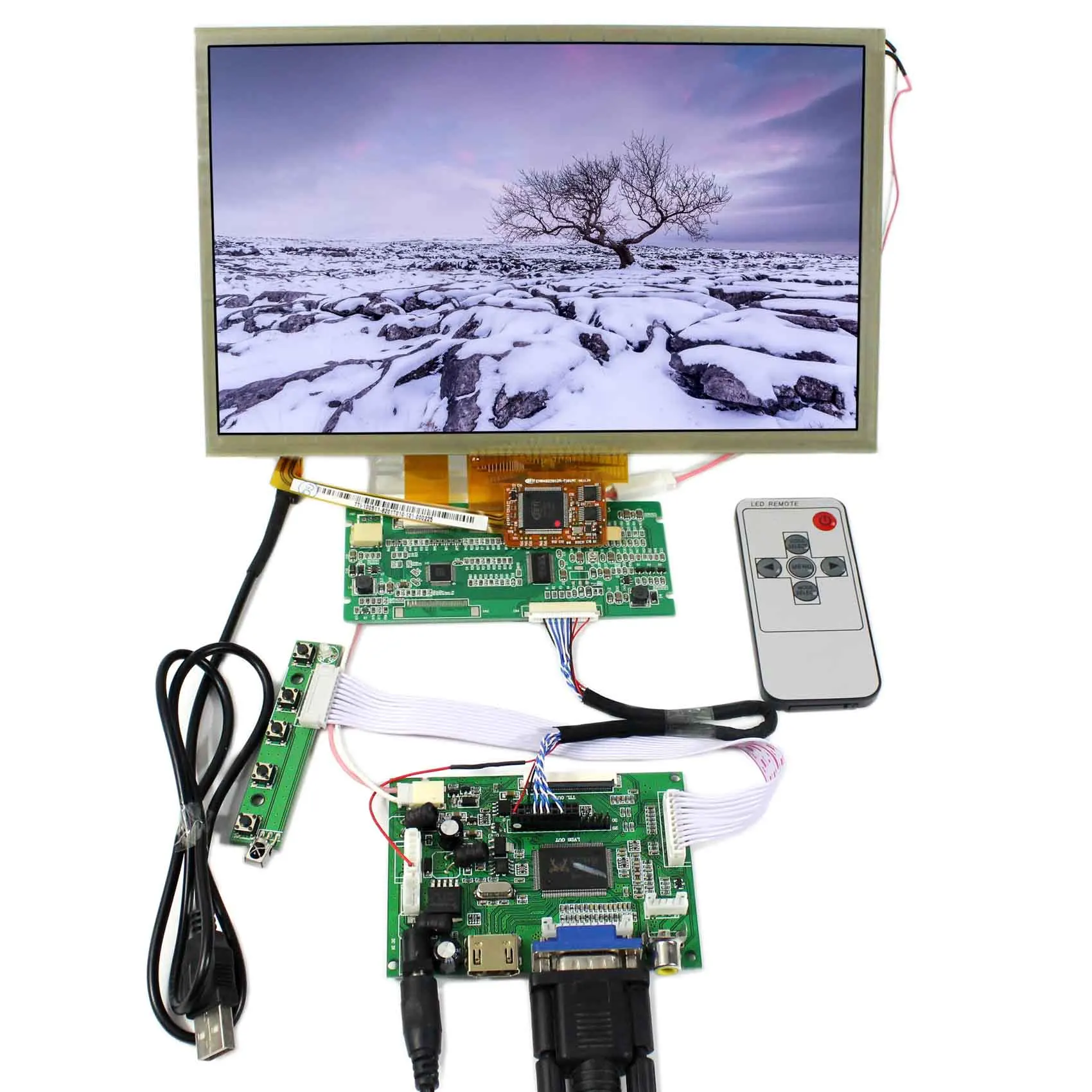 HDMI VGA 2AV ЖК-плата контроллера+ 10,2 дюймовый AT102TN03 800x480 ЖК-дисплей с мульти-сенсорной панелью