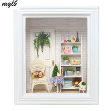 Mylb кукольный дом мебель Diy миниатюрная рамка 3D Деревянный миниатюрный кукольный домик игрушки для детей подарки на день рождения ремесло