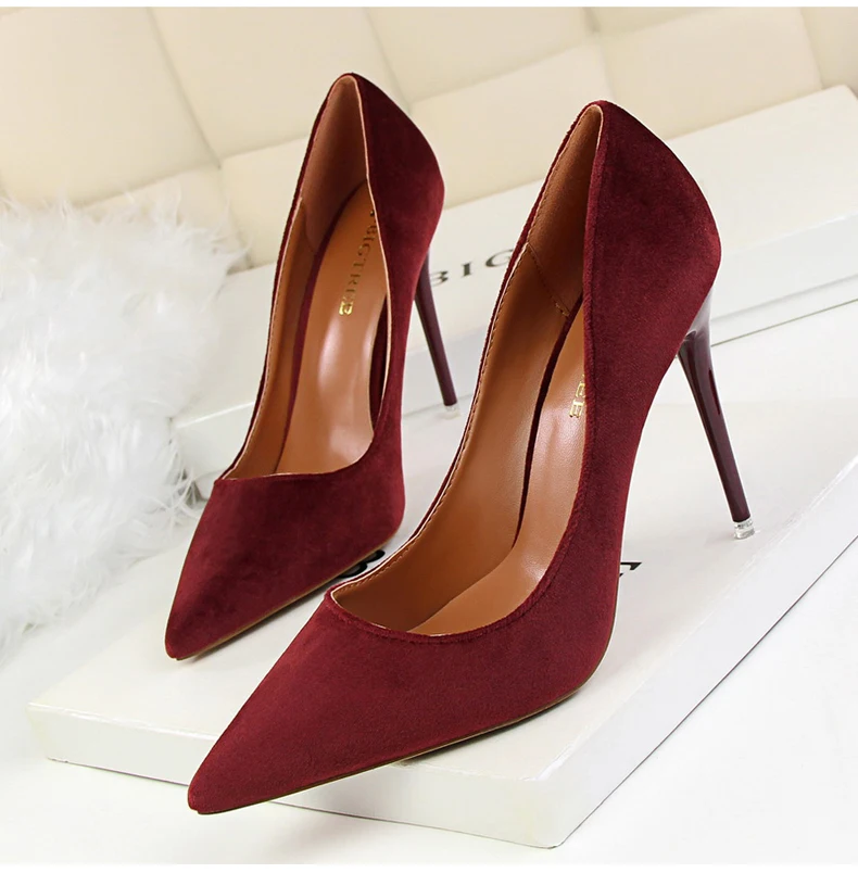 Women's Pumps Shoe Fashion Office Lady Thin Heels Women Shoes High Heel Platform Black Party Shallow Shoes Woman High Heel Blue (2)
