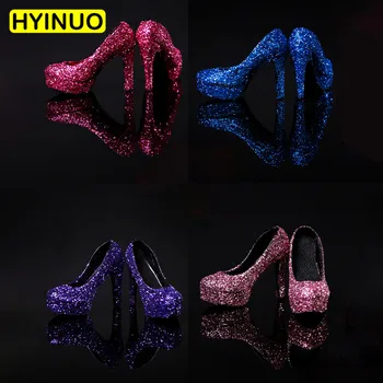 

7 Colors 1:6 Scale Women High Heels Female Sexy Crystal High Heels Model Figure Fit For 12" Body Action Figures Doll Accessories