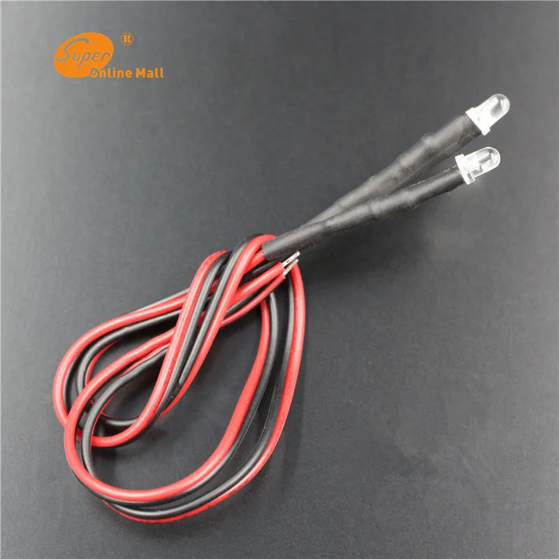 10Pcs 3mm Pre-Wired DC 9-12v Red Round Top Diffused Light Lamp LED Diodes USA