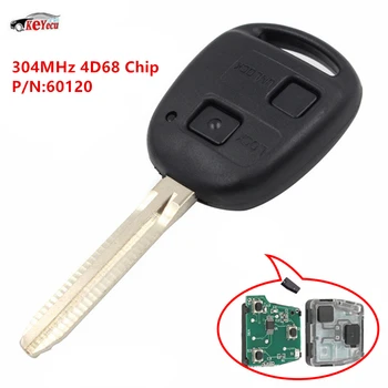 

KEYECU New Repalcement Remote Car Key Fob 304MHz 4D68 Chip for Toyota Prado 120 2002-04 P/N:60120