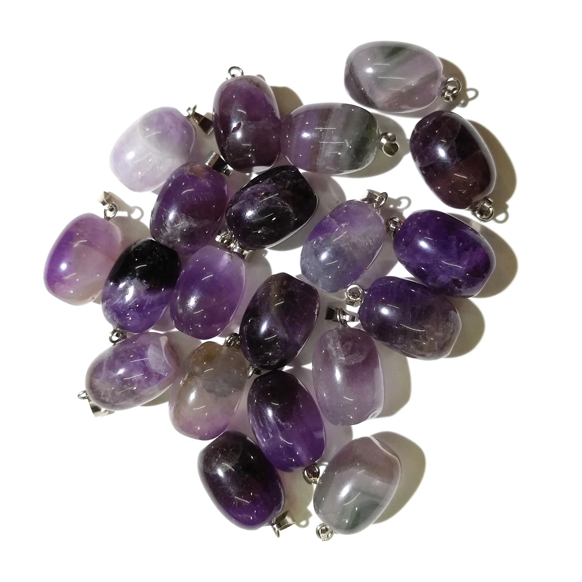 

10 PCS Natural Amethysts Pendants Lucky Stone Crystal Pendant for Jewelry Making Necklace