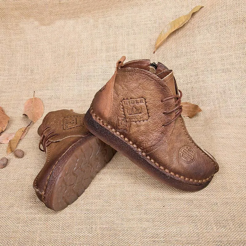 Tastabo-HOT-SALE-Shoes-Women-Retro-Boots-Handmade-Ankle-Boots-Flat-Boots-Real-Genuine-Leather-Shoes (2)