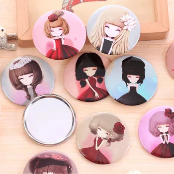 

1pc RANDOM girl mini pocket makeup mirror cosmetic compact mirrors espelho de maquiagem espejos de bolsillo PJ44