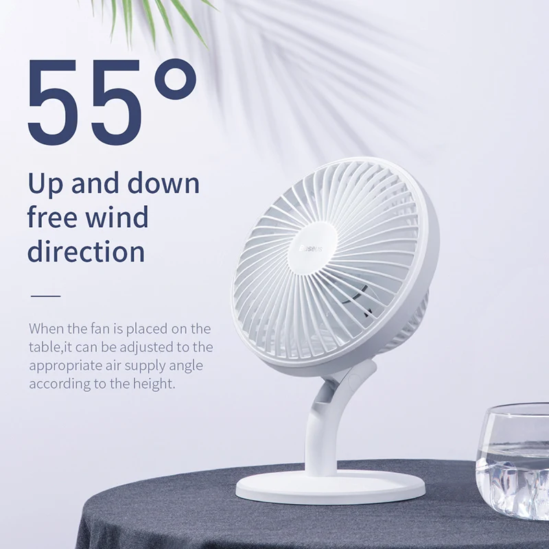 Baseus Rechargeable USB Fan Desktop Desk Electric Mini Fan For Office Gadgets Portable Summer Cooler Cooling 1 Baseus Rechargeable USB Fan Desktop Desk Electric Mini Fan For Office Gadgets Portable Summer Cooler Cooling 5