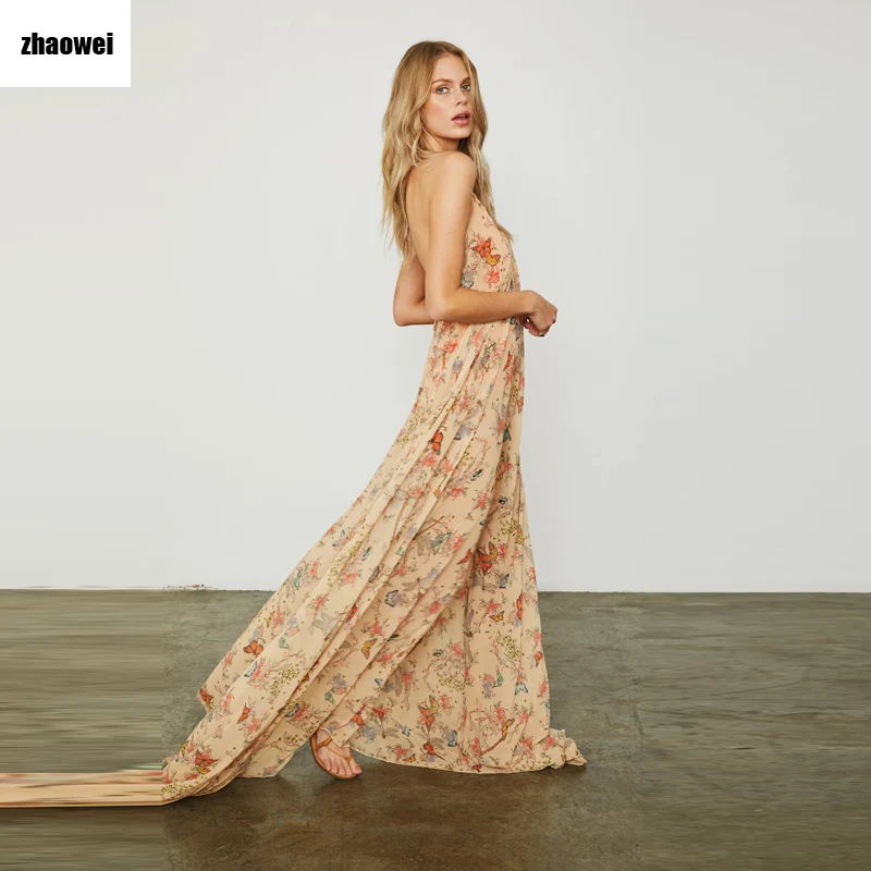 

recommendEuropean station European and American suspenders open back dress hot print sexy dress bandage dress