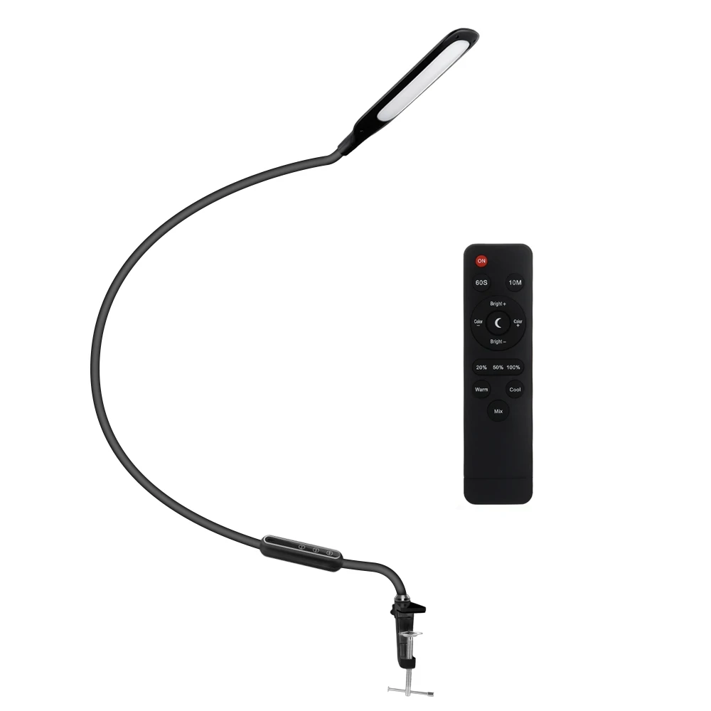 

Long Arm Table Lamp Clip Office Led Desk Lamp Remote Control Eye-protected Lamp For Bedroom Led Light
