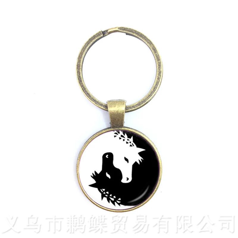 Mens necklace Yin Yang Pendant Tree Of Life Necklace Logo Magic Sign Glass Pendant Necklace.