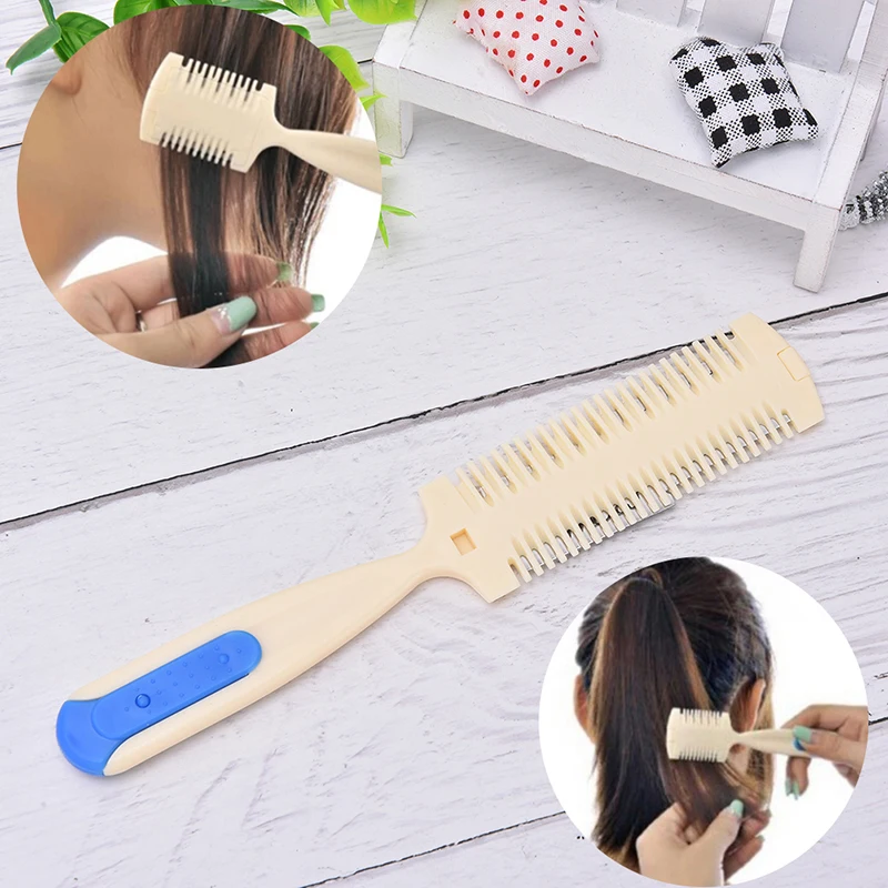 

1pc DIY Styling Tools Hair Cutting Comb Handle Hair Brushes with Razor Blades Cutting Thinning Trimmin Hair Salon