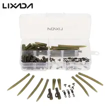 Lixada 100 шт. свинцовые зажимы, клеммы для ловли карпа, рыболовные снасти, безопасная Хвостовая резиновая трубка с булавками, хвостовые резиновые трубки, противозапутывающие рукава