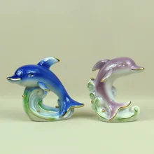 Фарфоровые статуэтки дельфинов, декоративная керамика, скульптуры для любителей морских животных, вязанный орнамент, аксессуары для подарков ручной работы