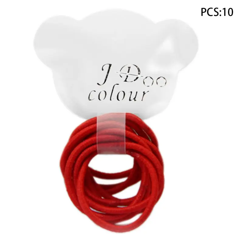 Эластичная мини-резинка для маленьких девочек, флуоресцентные веревки для волос яркого цвета, Полиэстеровые держатели для конского хвоста, кольца для галстуков и десен - Цвет: Красный