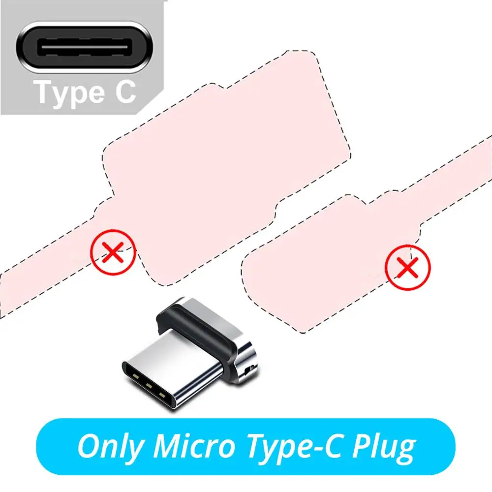 Магнитный кабель FONKEN type-C, USB C, кабель для быстрой зарядки телефона, 3 А, кабель для быстрой зарядки мобильного телефона, магнитный кабель type-C, кабели для синхронизации данных на базе Android - Цвет: Type C Plug NO Cable