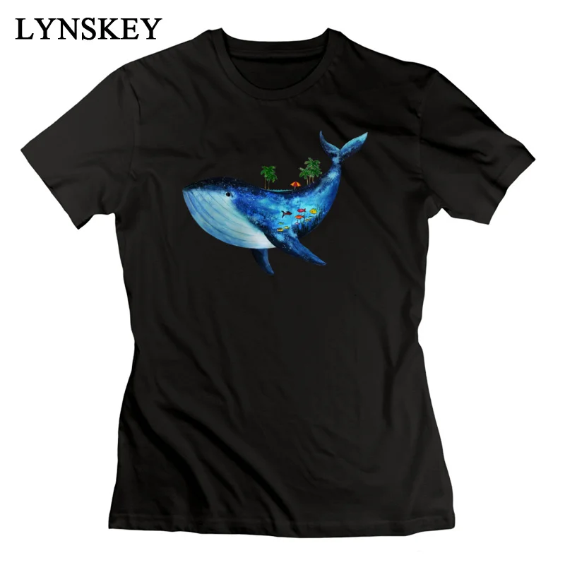 LYNSKEY T Shirt Short Sleeve Funny Coupons Summer whale Round Collar All Cotton Womens Summer/Fall Tops Shirt Funny Tee-Shirt white