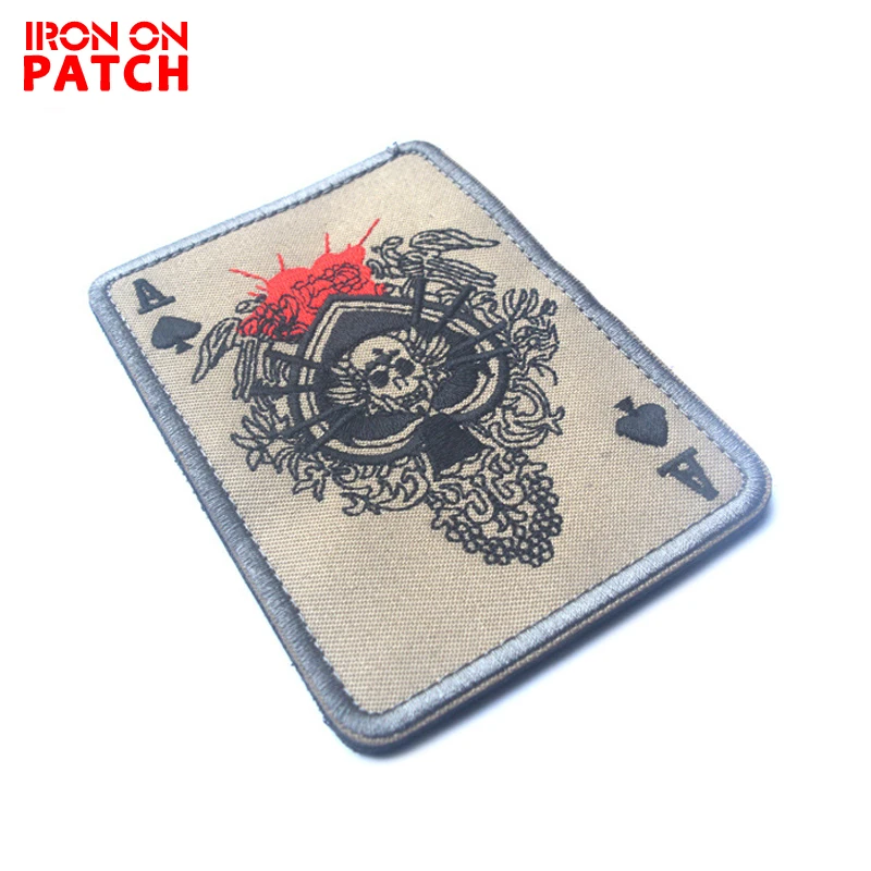Embroidery-Patch-Cavalryman-Ace-of-Spades-Tarot-Card-Death-Card-Tactical-Patch-DIY-Badges-For-Cloth (1)