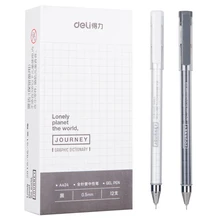 12PCS DELI A424 Student Gel Pen 0.5mm Full Needle Signing Pen