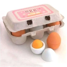 6 шт. деревянные яйца желток ролевые игры Кухня Еда Детский обучающий игрушка