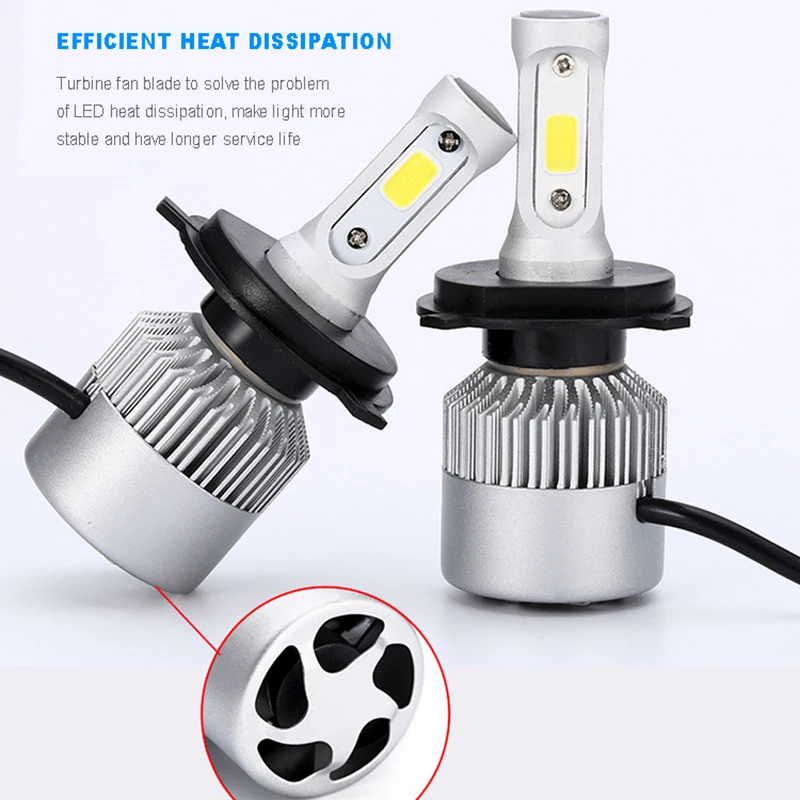Автомобильные фары COB Chip H4 H13 9004 9007 Hi lo Beam H7 9005 HB3 9006 HB4 H11 H9 H1 H3 9012 светодиодные лампа