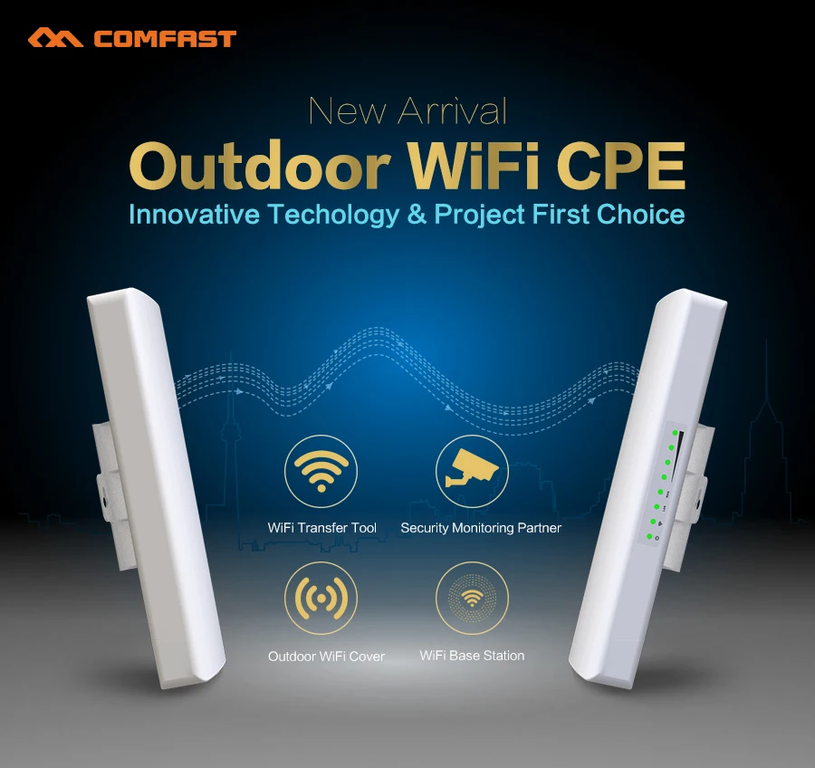1 3KM WIFI Range Wireless Outdoor CPE Router WIFI Extender 2.4G 300Mbps
