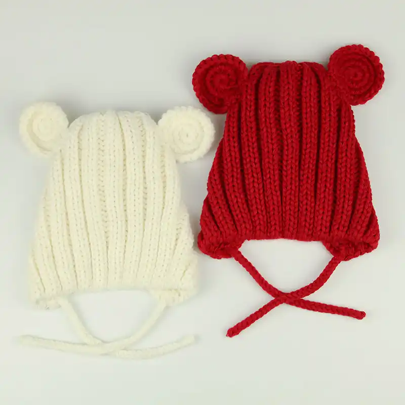 winter hat with strings