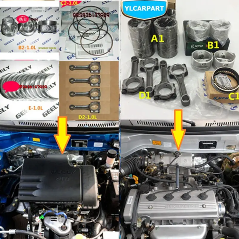 Для Geely LC Cross GC2-RV GX2 Emgrand Xpandino Panda Pandino GC2 автомобильное поршневое кольцо шатун