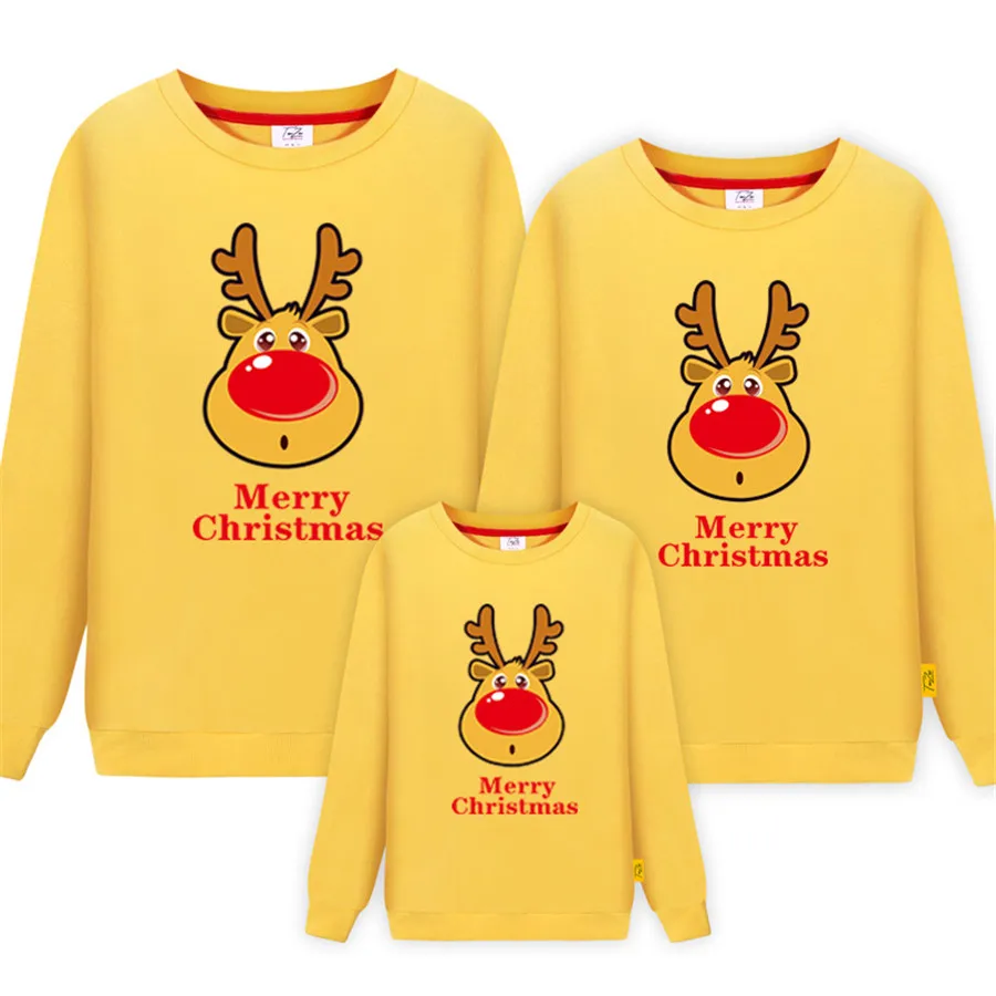 

2018 Christmas Mom and Daughter Matching Clothes Santa Claus Thicken Cotton Elk Family New Year Pajamas Outfits Sweatshirt