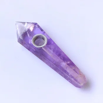 

Made High Quality Natural Amethyst Smoking Pipes Purple Fluorite Pipes Smoking Pipe Cigar tube