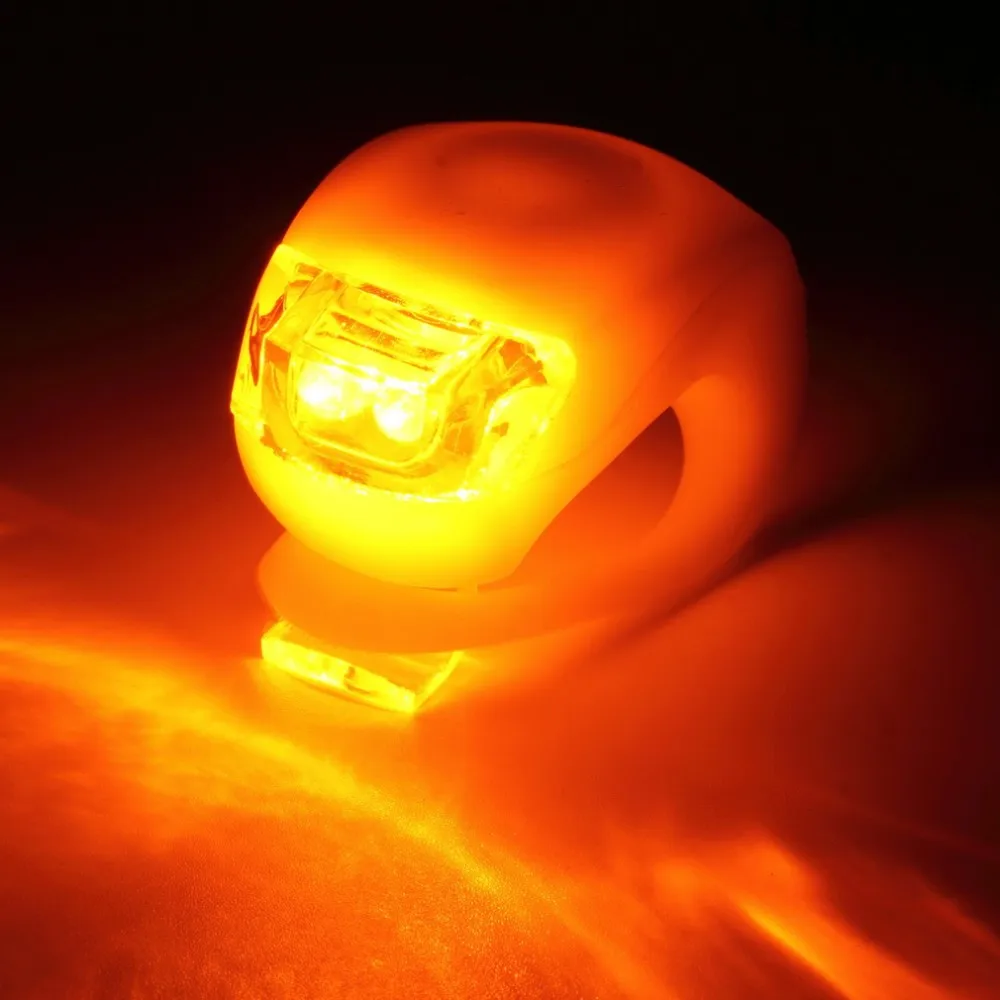 Excellent 1 pc Waterproof Silicone LED Bike Bicycle Cycling Head Front Rear Wheel LED Flash Light Lamp with LR1130 battery Newest 25