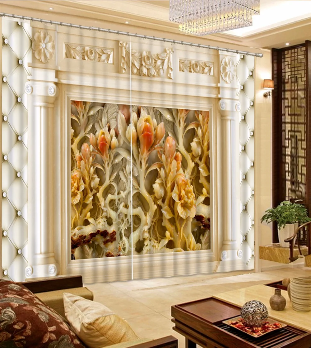 

Printing European Roman Curtains 3D Blackout Curtain For Bedroom Window Room Curtains Drapes Decoration