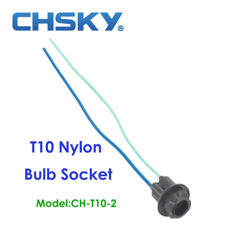 Chsky 2 шт. подходит для светодиодные лампы 5 Вт T10 патрон лампы пластиковые T10 разъем Высокое качество нейлон T10 разъем - Название цвета: T10 2