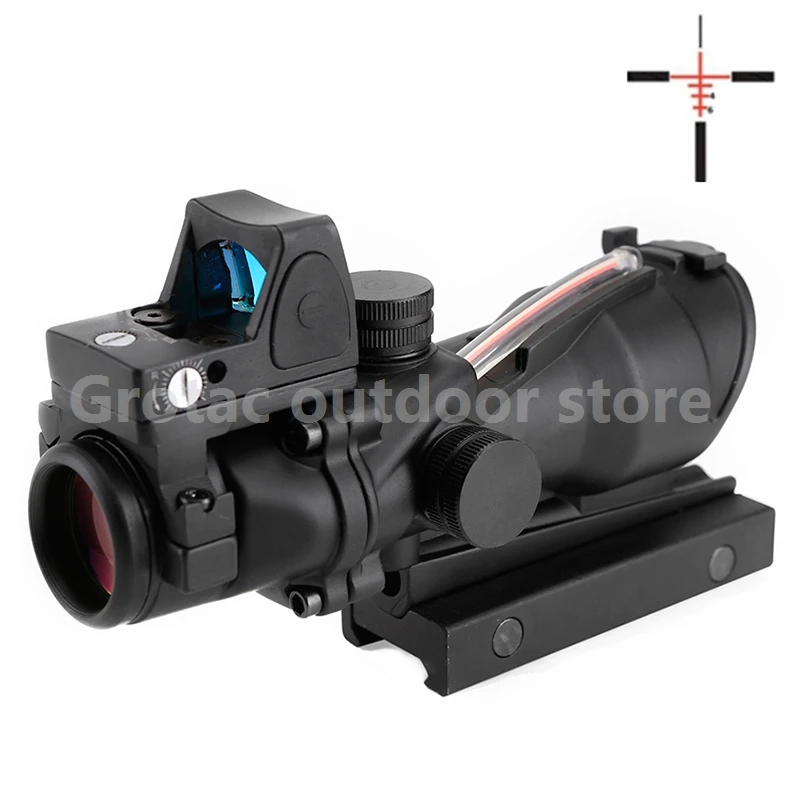 Тактический ACOG 4X32 прицел из красного волокна с подсветкой прицел с RMR Micro mini Red Dot