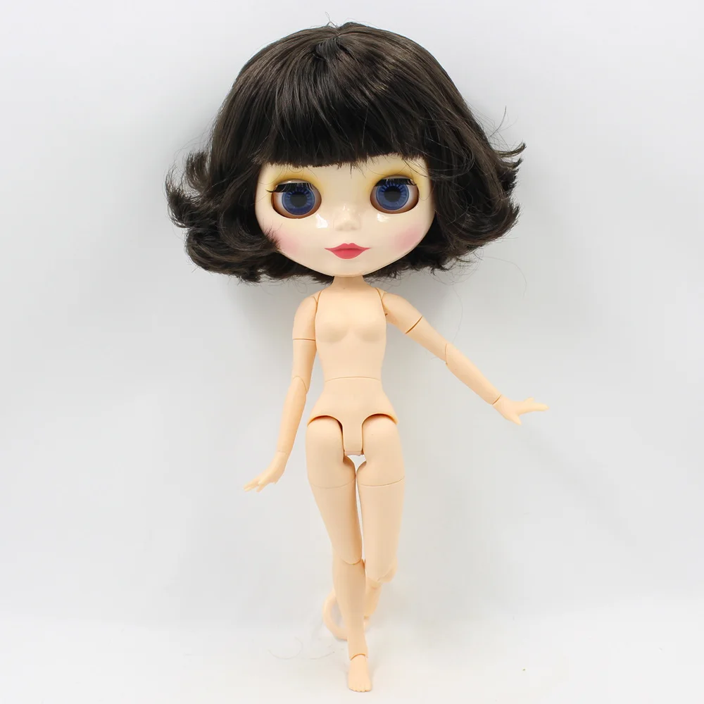 Blyth кукла Обнаженная черная короткая волосы с соединением тела blyth bjd куклы подходит DIY Мода куклы игрушки