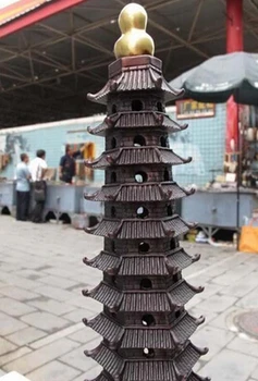 

Antique bronze Pure Copper Brass 15 Bronze Copper budismo Wenchang pagode torre buda stupa