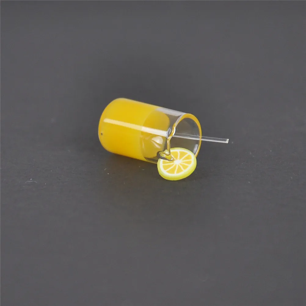 2pcs/lot Mini Resin Lemon Water Cup 1:12 Dollhouse Miniature Doll house Accessories Cups Toy Mini Decoration Gifts 6