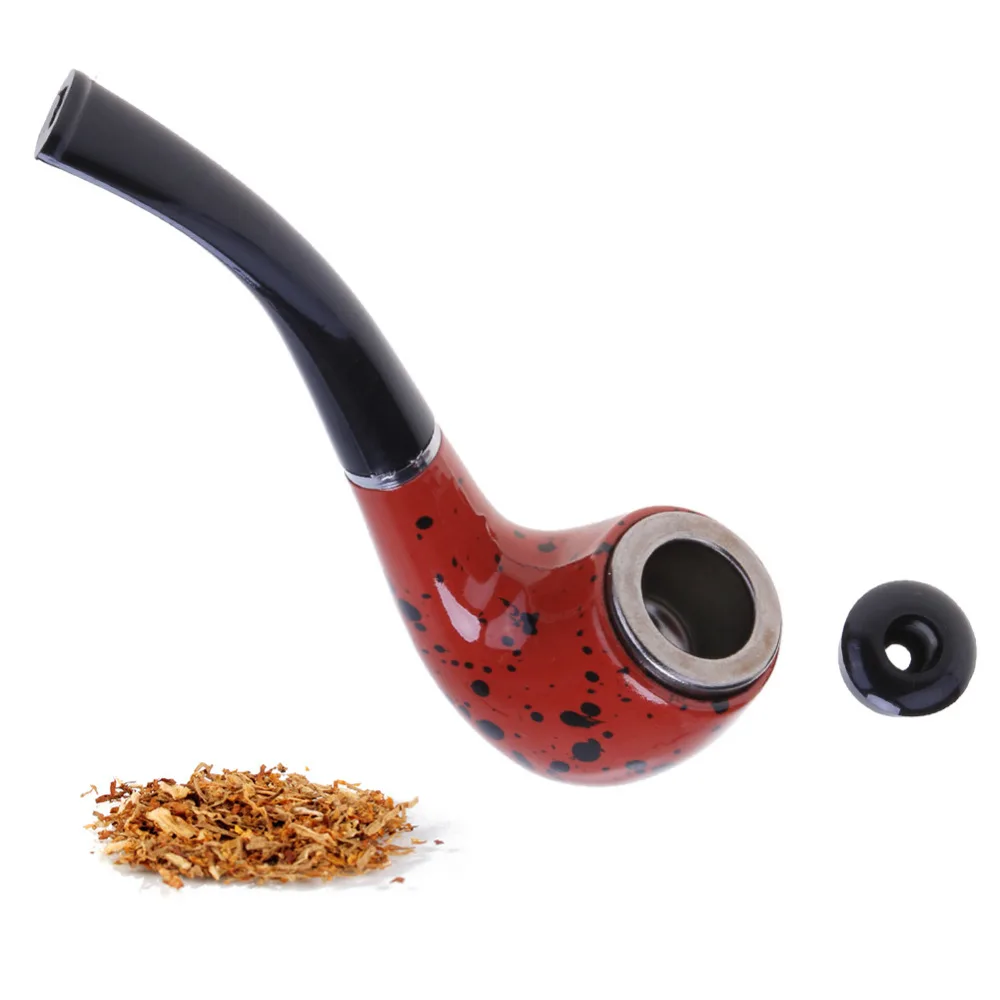

14cm Dual Use Recycle Filter Bent Iron Smoking Pipe Tobacco Cigarettes Cigar Pipes Gift Smoking Tools Dropshipping