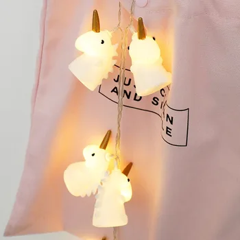 

2019 10LED/20LED Unicorn Night String Lights Lamps Party Decor Wall Ornaments 1.5M/3M Unicorn Garland Fairy String Light