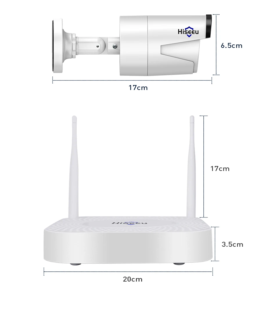 IP камера системы Hiseeu Wi-Fi система камер домашней безопасности, Wi-Fi, 4CH 1080P CCTV NVR комплект 2 шт. 960 P/1080 P беспроводная камера видеонаблюдения